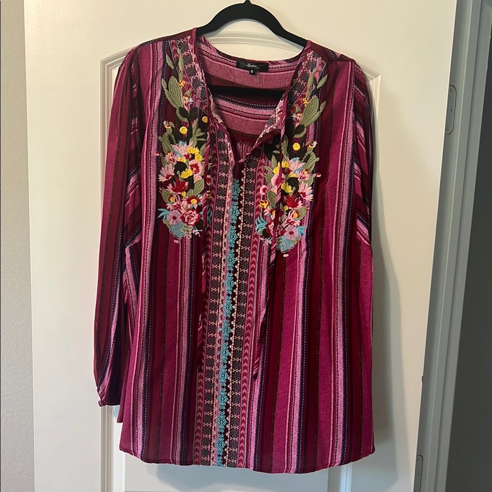 Embroidered Floral Multi colored Top